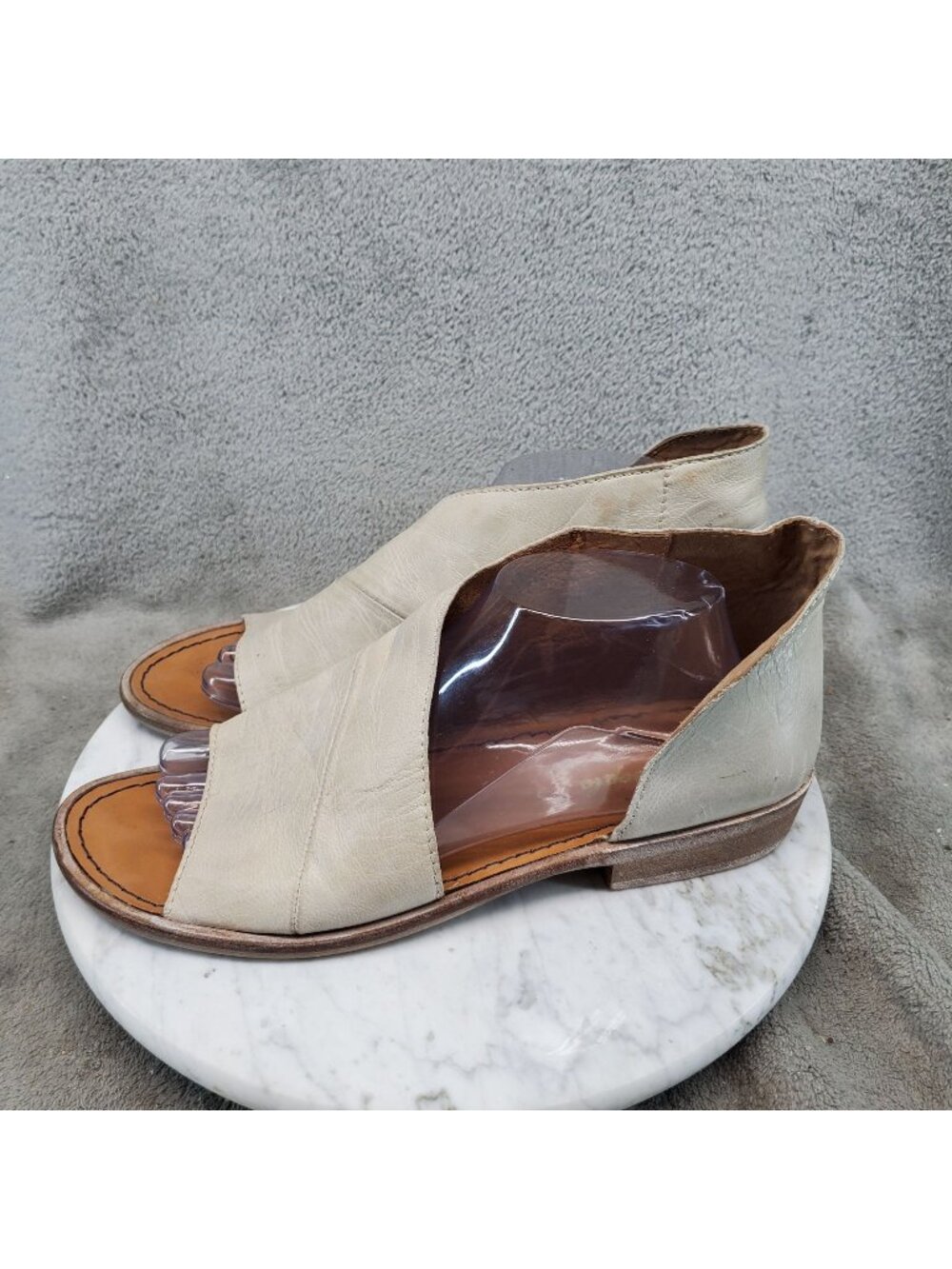 Free People Shoes Womens EU 41 US 9.5 Mont Blanc Cream Leather Sandals *Read*
